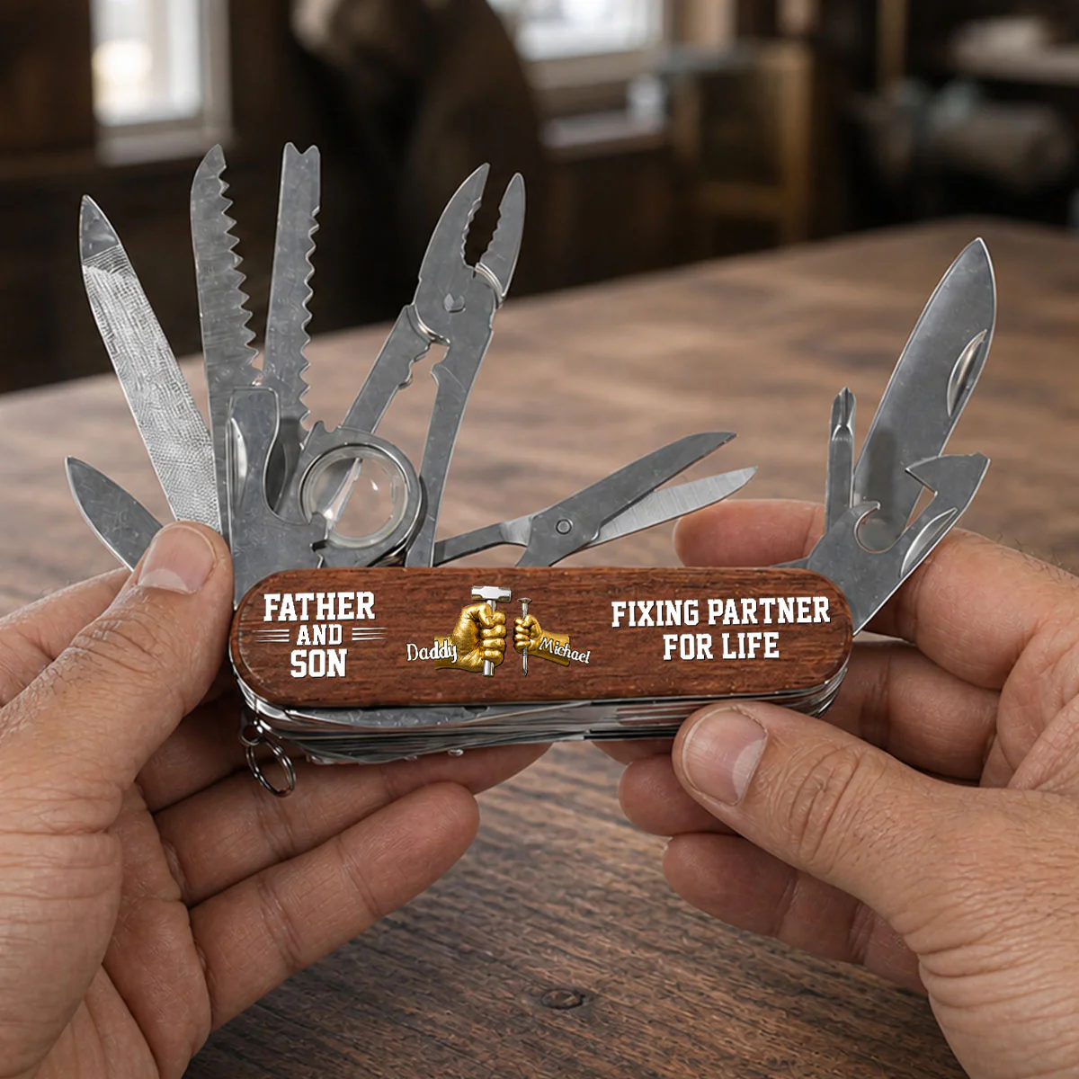 Father And Son - Personalized Custom Pocket Multi Tool - Image 2
