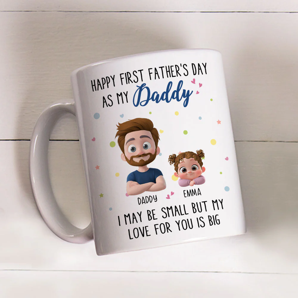 Father Day With Baby - Personalized Custom Coffee Mug - Image 3