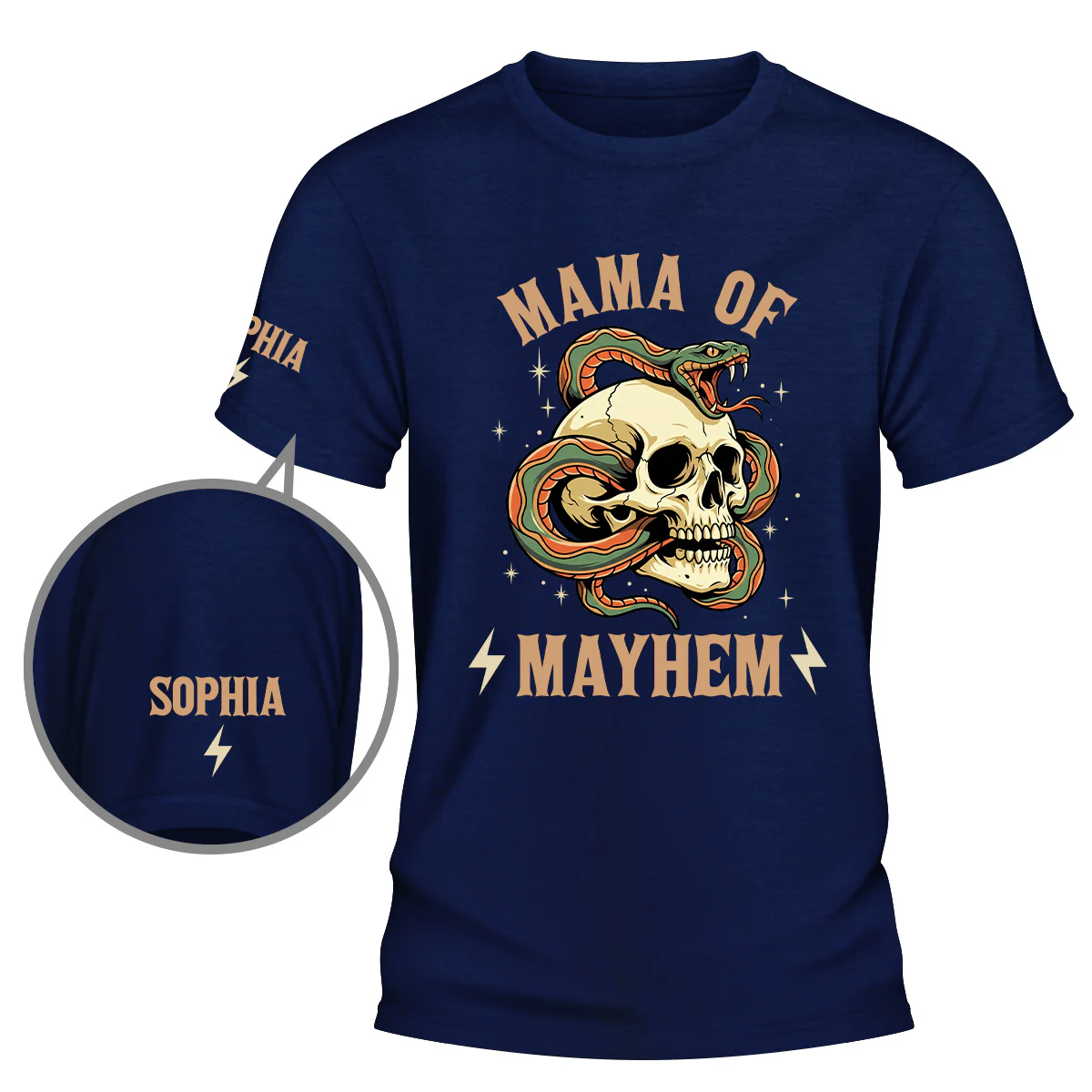 Father Of Mayhem - Personalized Custom Shirt With Design On Sleeve - Image 6