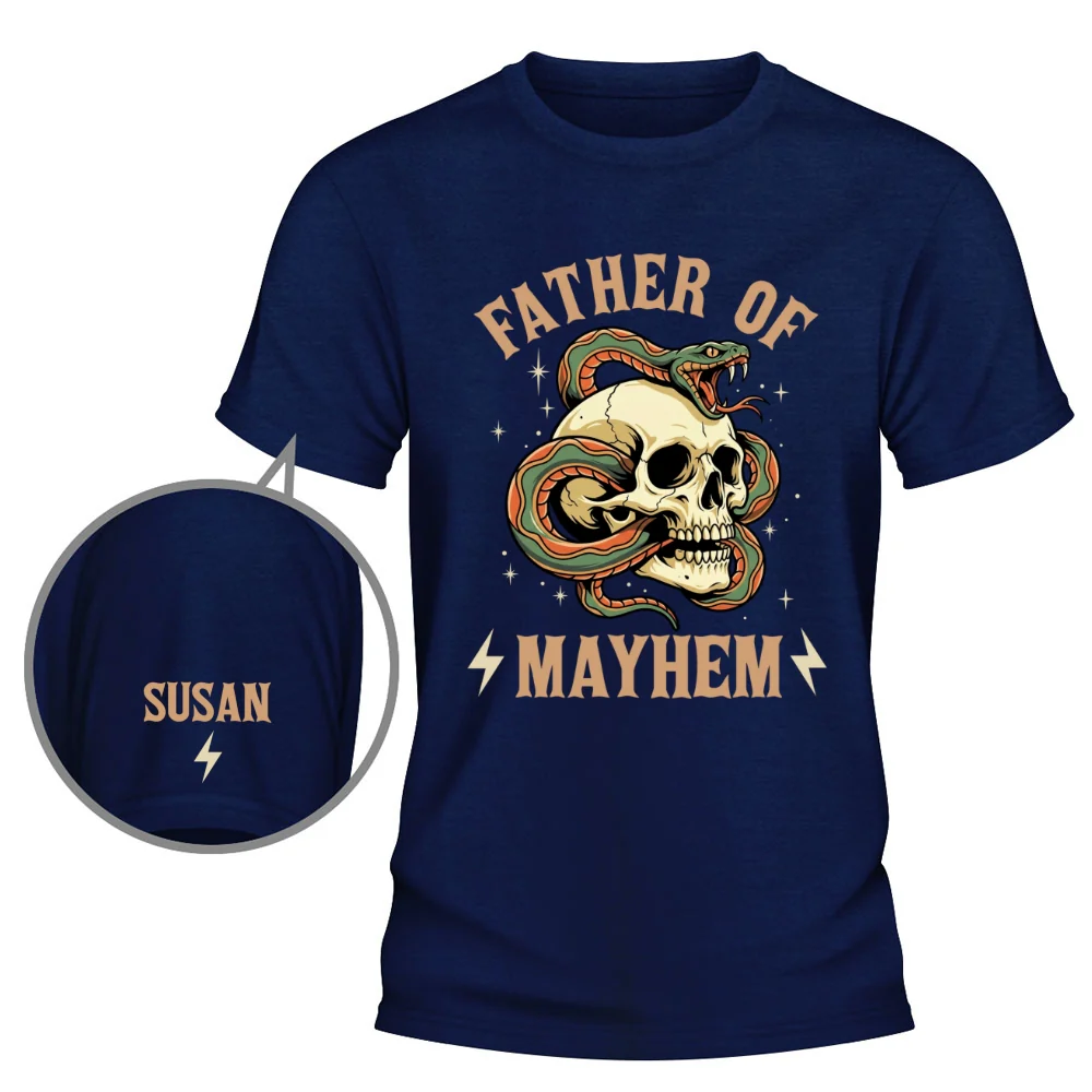 Father Of Mayhem - Personalized Custom Shirt With Design On Sleeve - Image 8