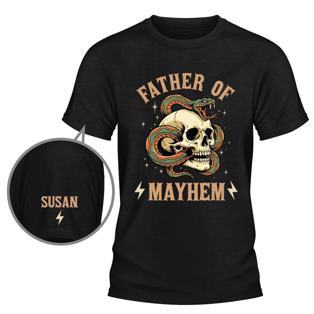 Father Of Mayhem - Personalized Custom Shirt With Design On Sleeve - Image 9