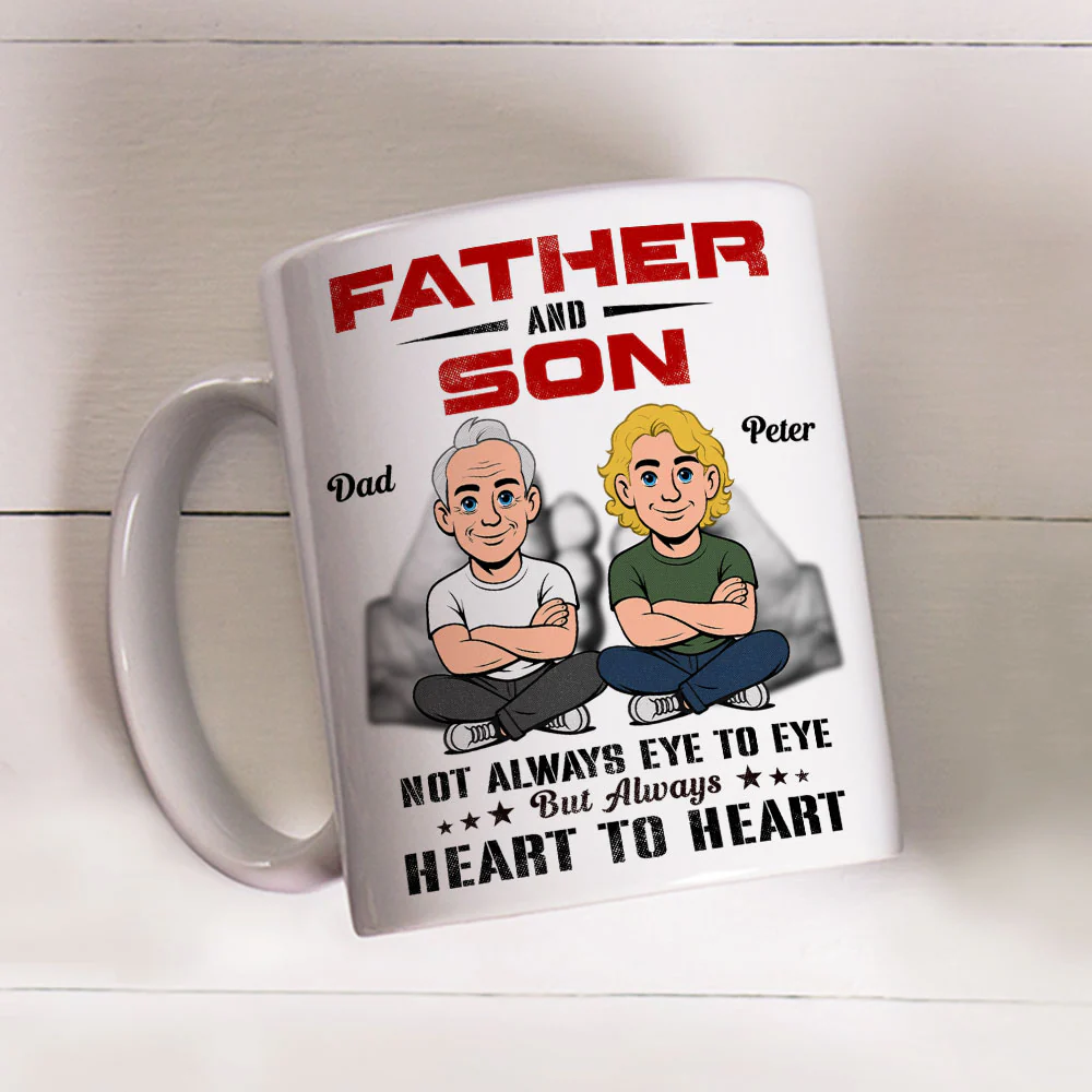 Father Son Forever Strong - Personalized Custom Coffee Mug - Image 3