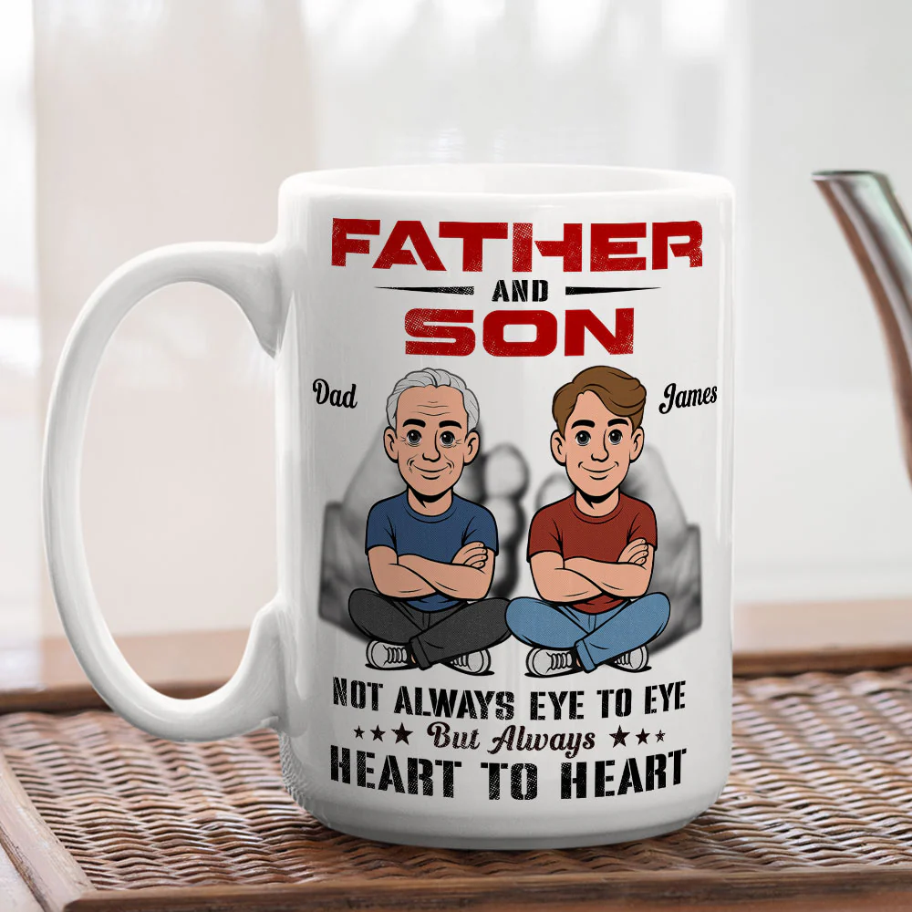 Father Son Forever Strong - Personalized Custom Coffee Mug - Image 4