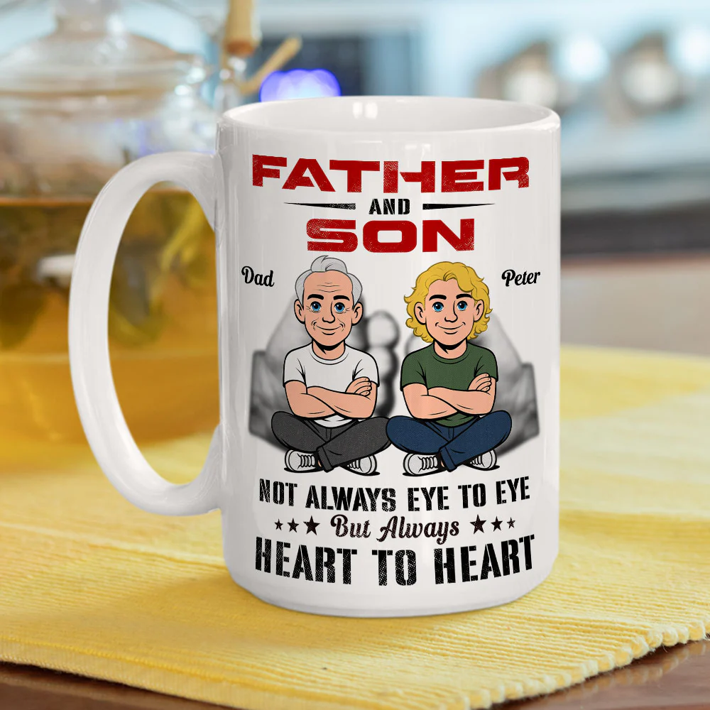 Father Son Forever Strong - Personalized Custom Coffee Mug - Image 5