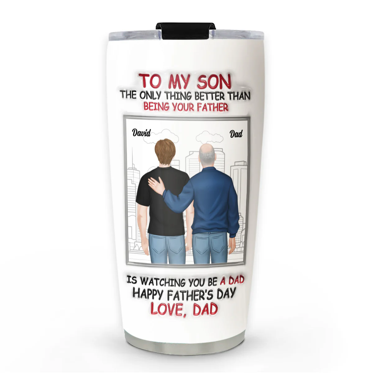 Fatherhood Looks Good On You - Personalized Custom 3D Effect Tumbler