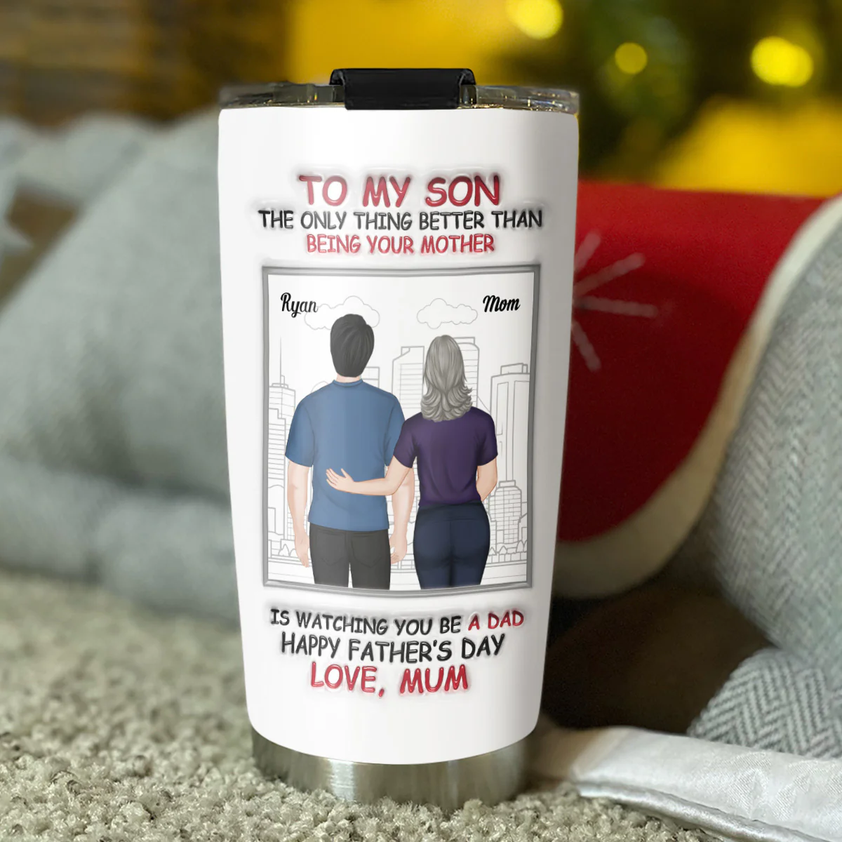 Fatherhood Looks Good On You - Personalized Custom 3D Effect Tumbler - Image 5