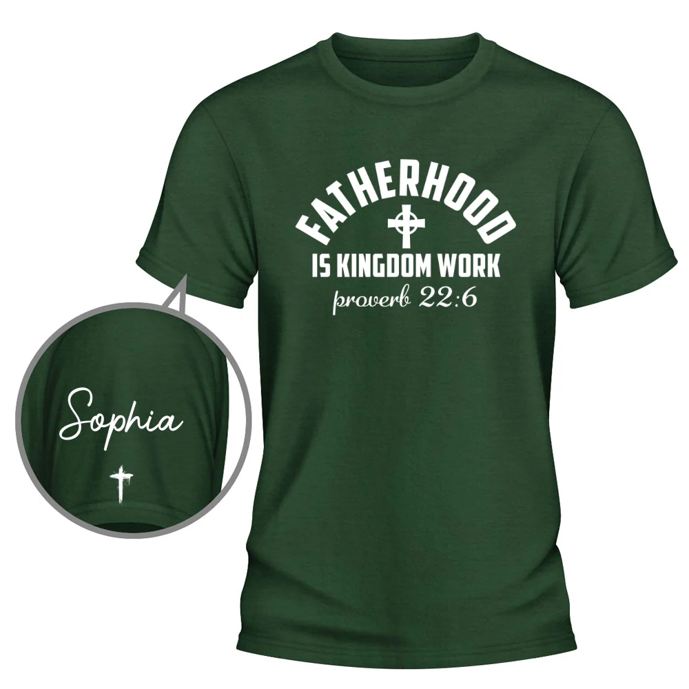 Fatherhood - Personalized Custom Shirt With Design On Sleeve - Image 8