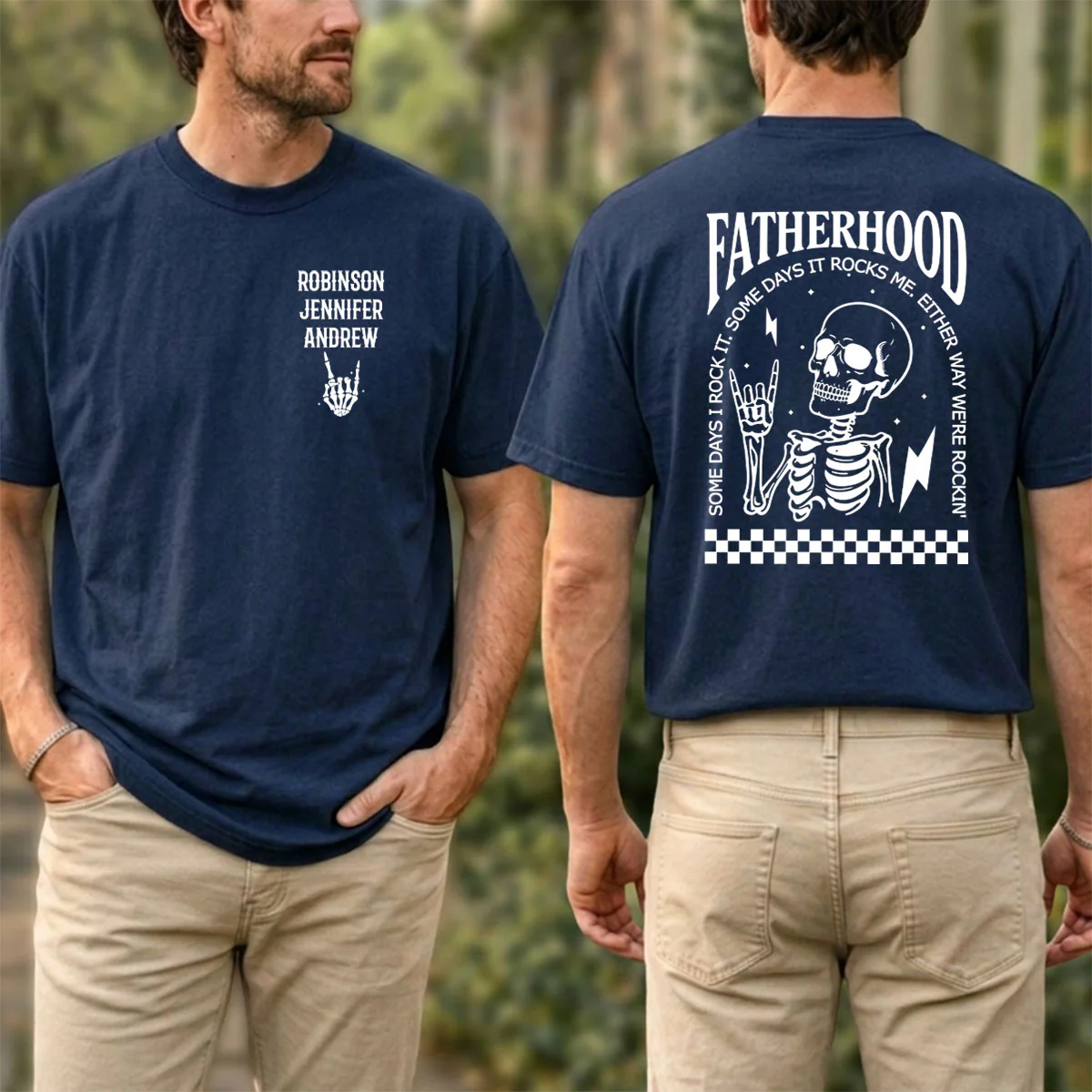 Fatherhood Rock - Personalized Custom Shirt - Image 3