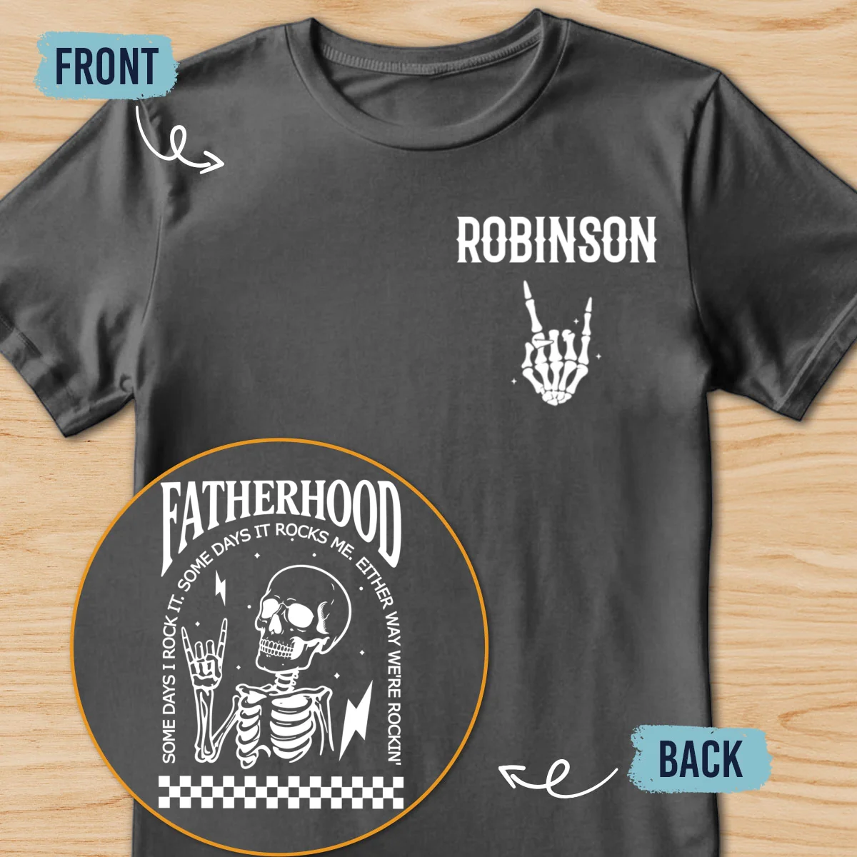 Fatherhood Rock - Personalized Custom Shirt - Image 9