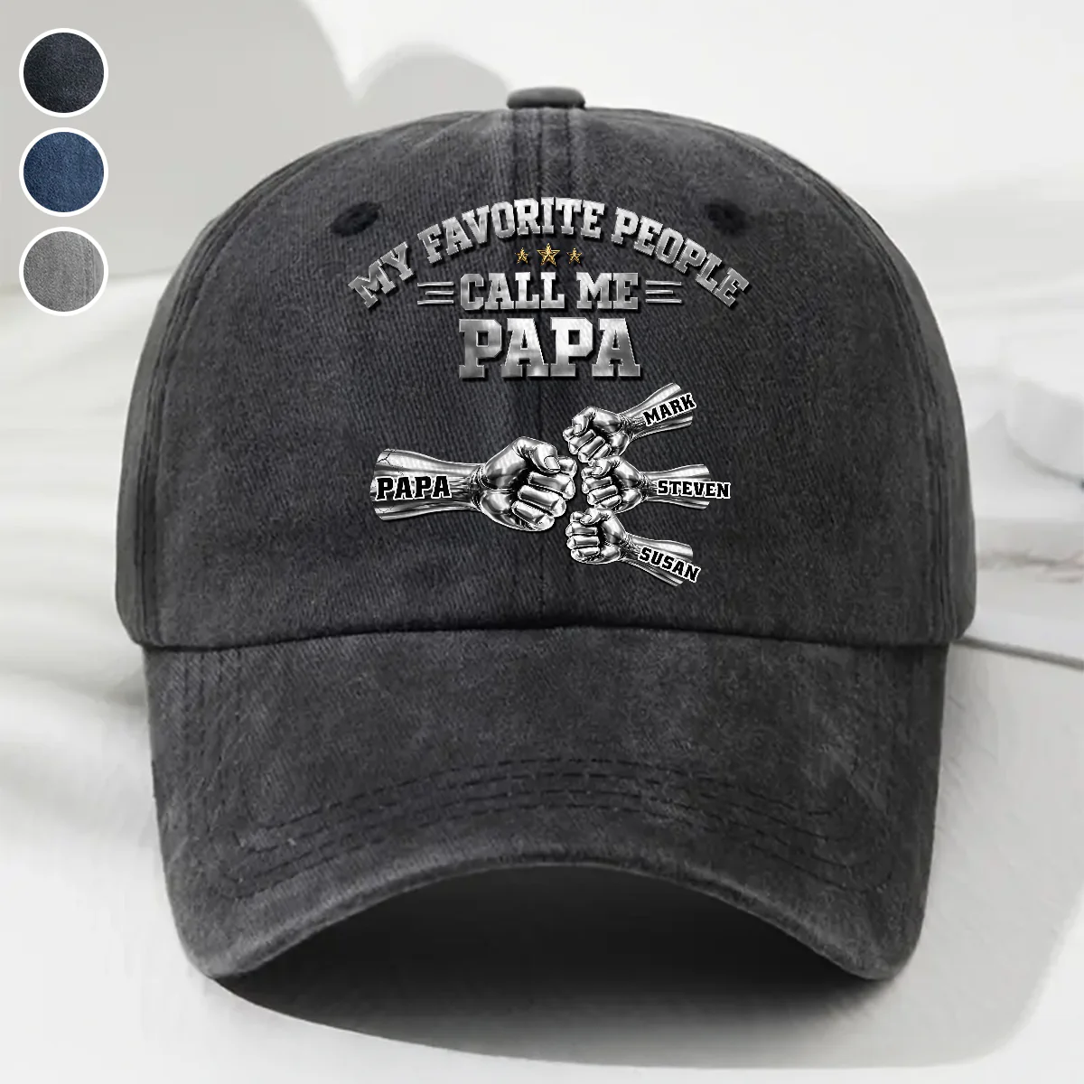 Favorite People - Personalized Custom Vintage Washed Denim Cap