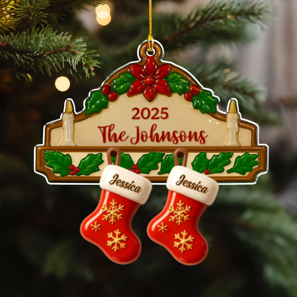 Festive Family Cheer - Personalized Custom Acrylic Ornament - Image 6