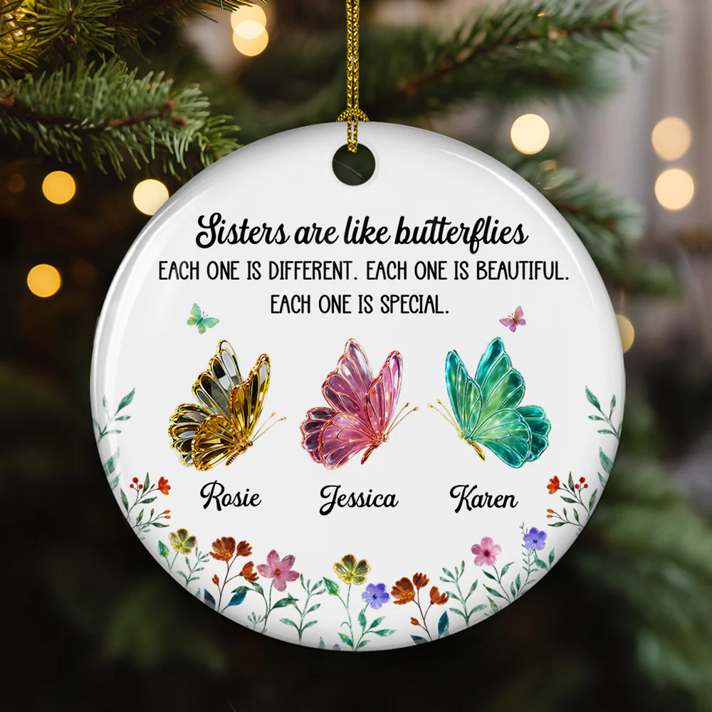 Festive Sister - Personalized Custom Ceramic Ornament
