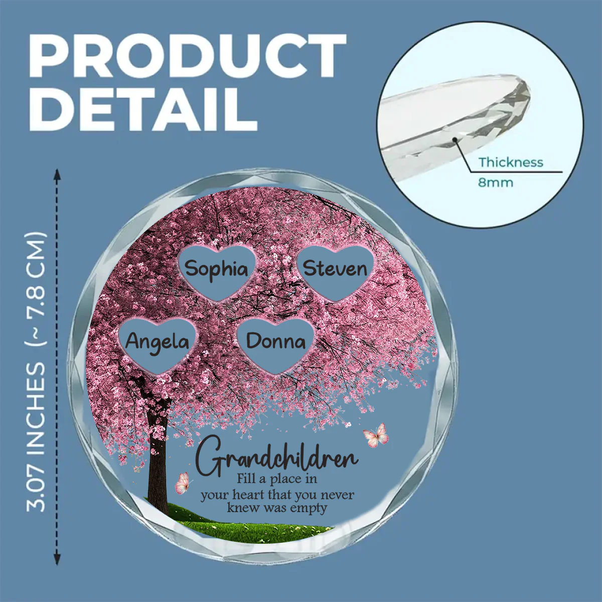 Fill A Place In Your Heart - Personalized Custom Glass Ornament - Image 5