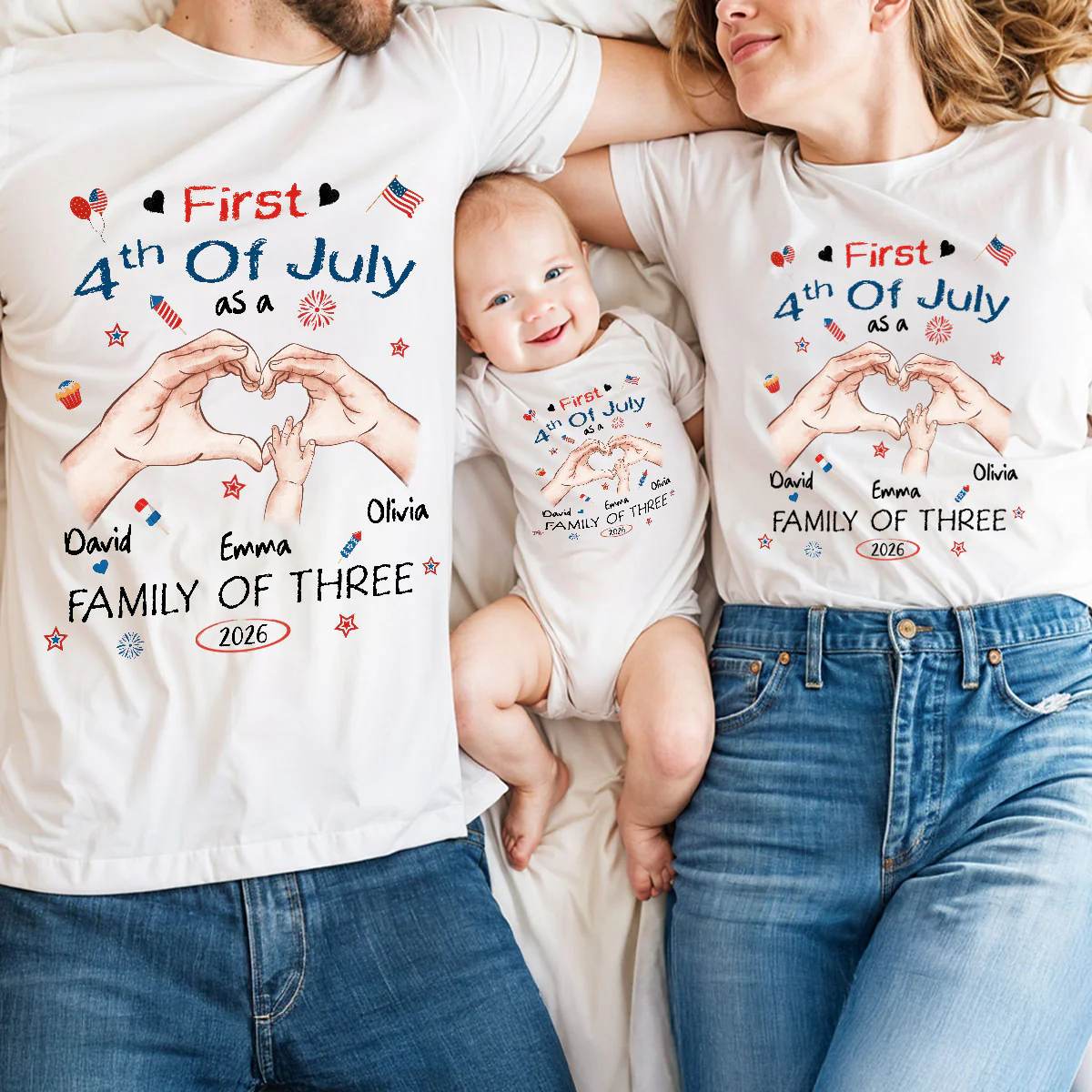First 4th Of July - Personalized Custom T-shirt And Onesie
