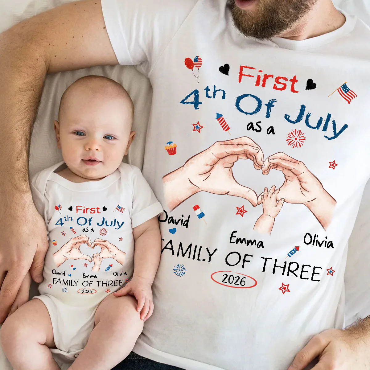 First 4th Of July - Personalized Custom T-shirt And Onesie - Image 6