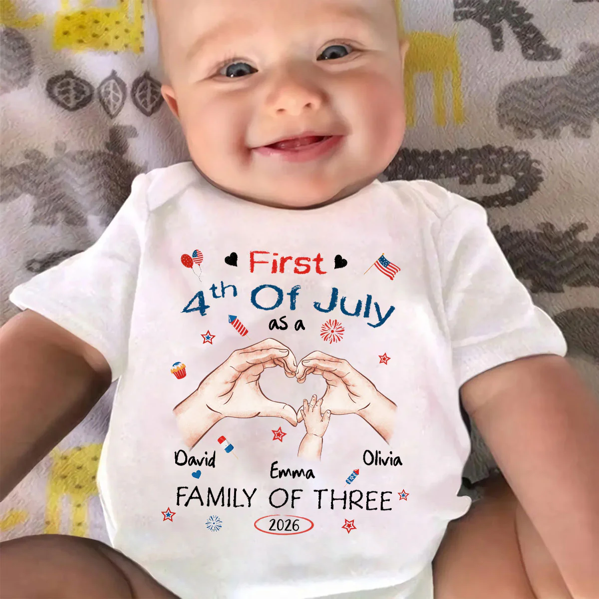 First 4th Of July - Personalized Custom T-shirt And Onesie - Image 7