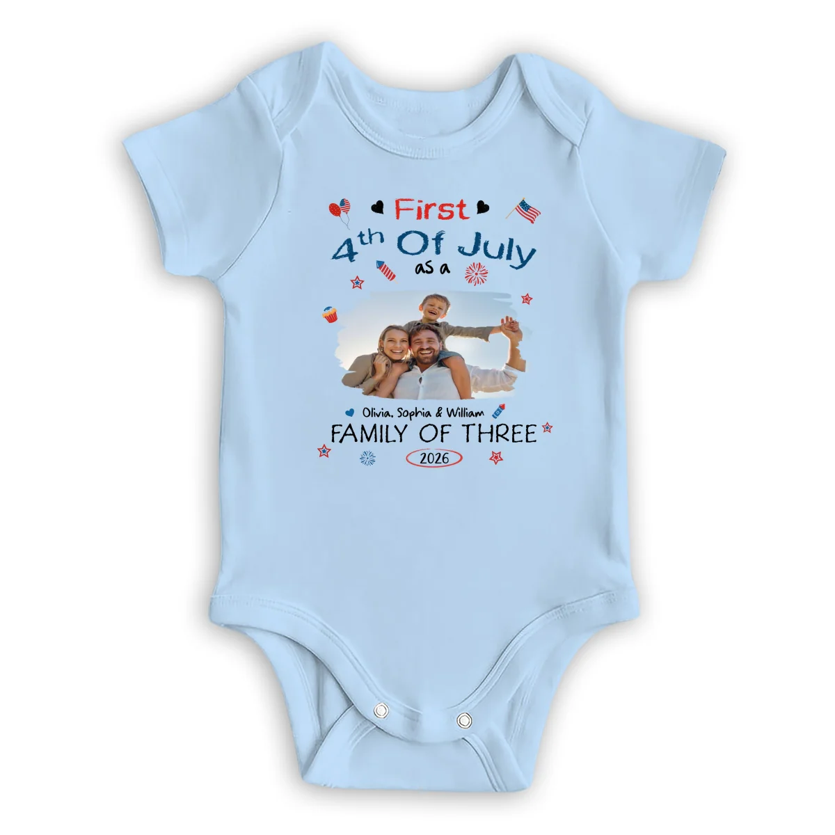 First 4th Of July Photo - Personalized Custom T-shirt And Onesie - Image 10