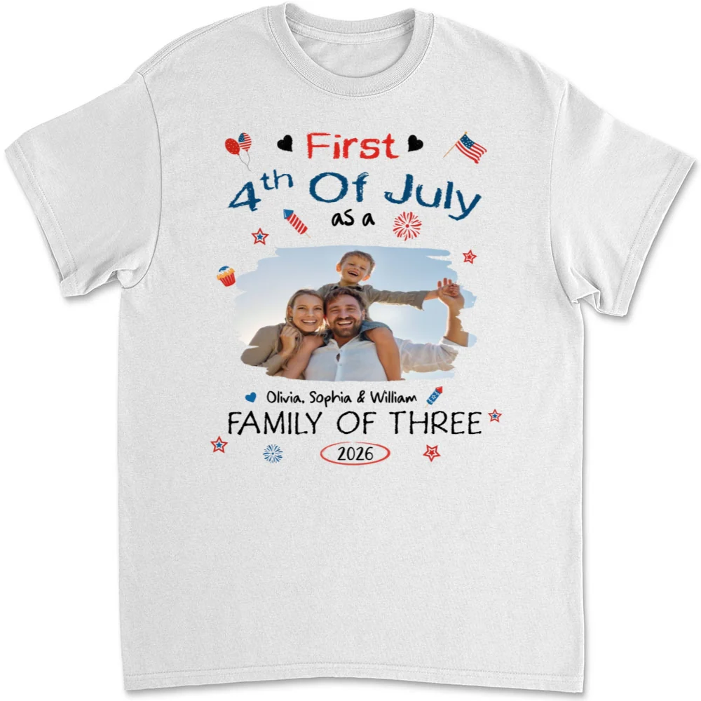 First 4th Of July Photo - Personalized Custom T-shirt And Onesie - Image 4