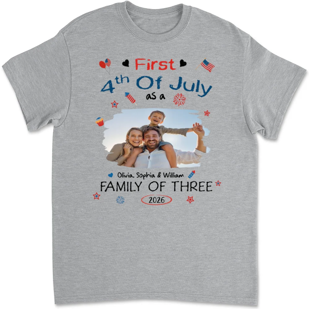 First 4th Of July Photo - Personalized Custom T-shirt And Onesie - Image 5