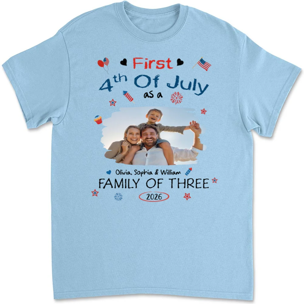 First 4th Of July Photo - Personalized Custom T-shirt And Onesie - Image 6