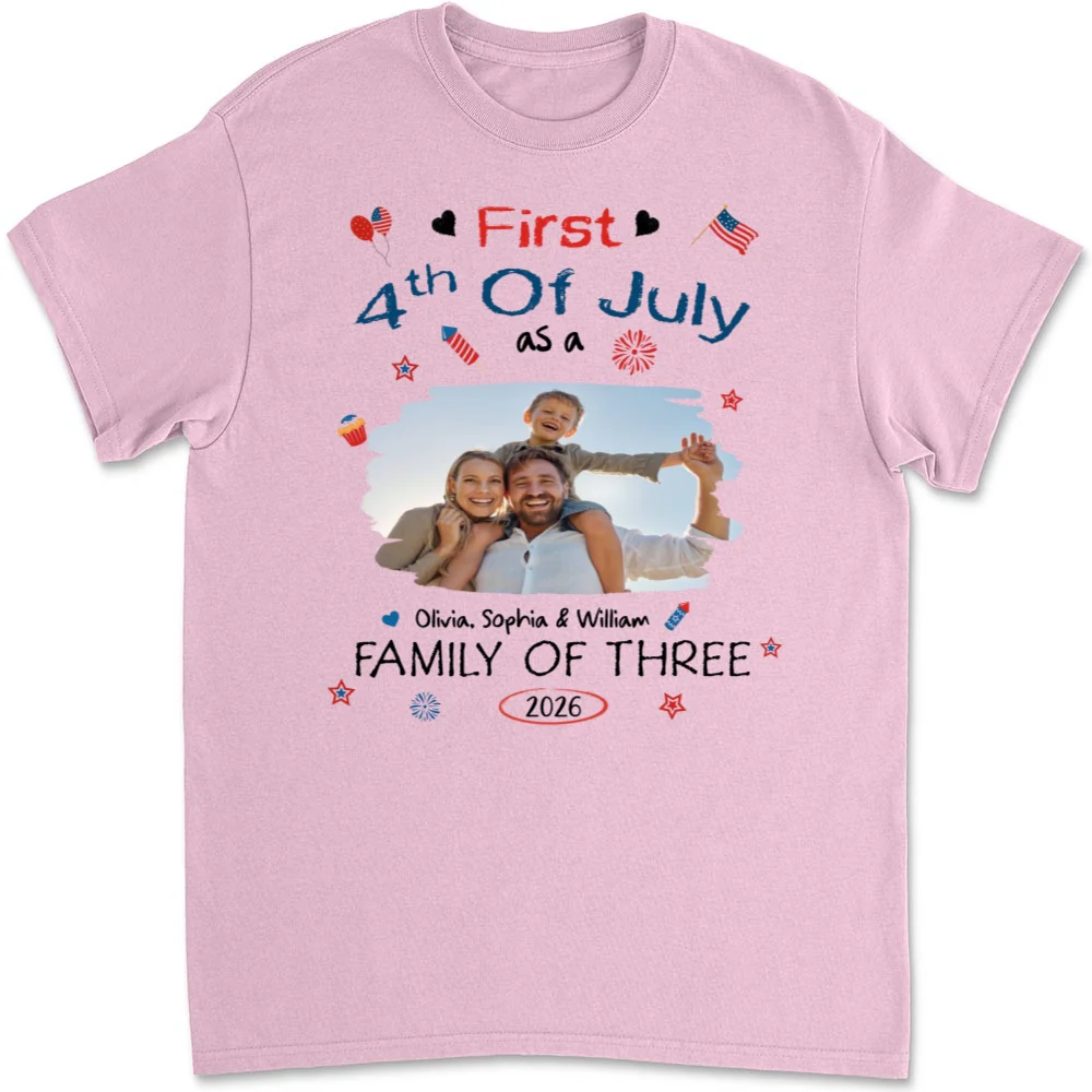 First 4th Of July Photo - Personalized Custom T-shirt And Onesie - Image 7