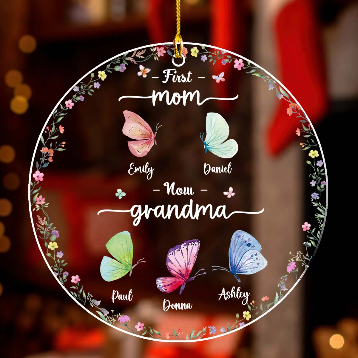 First And Now - Personalized Custom Acrylic Ornament - Image 2