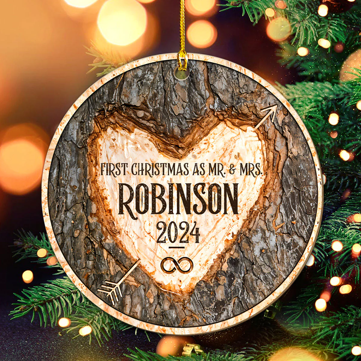 First Christmas Of Us - Personalized Custom Wood Ornament - Image 3