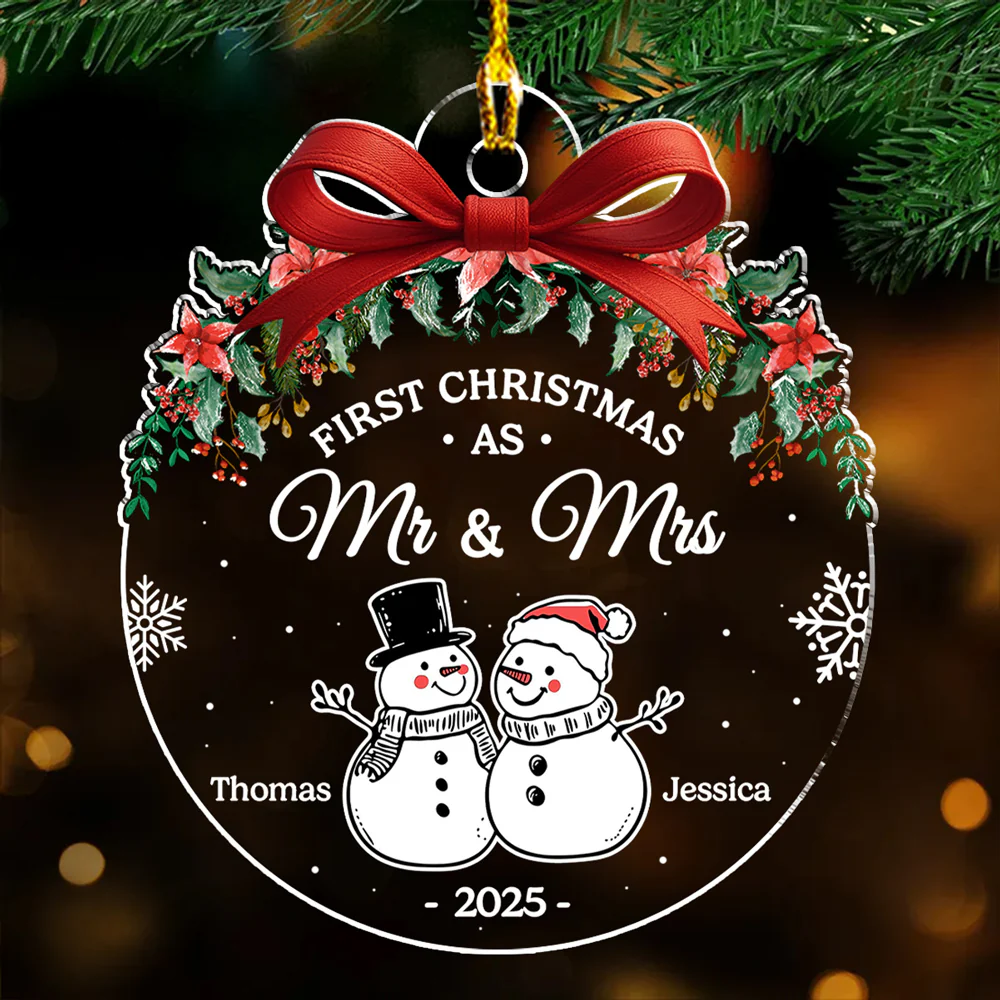 First Christmas As - Personalized Custom Acrylic Ornament - Image 2