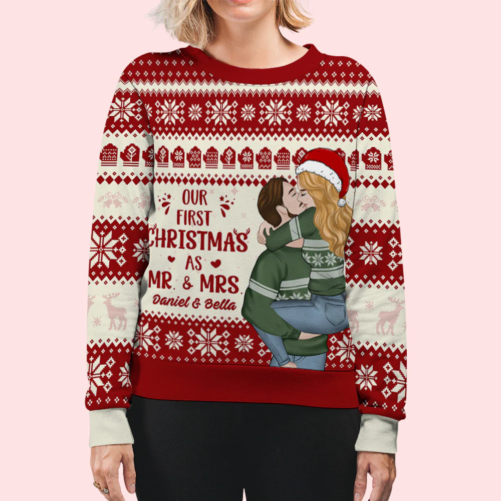 First Christmas - Personalized Custom All-over-print Sweatshirt - Image 4