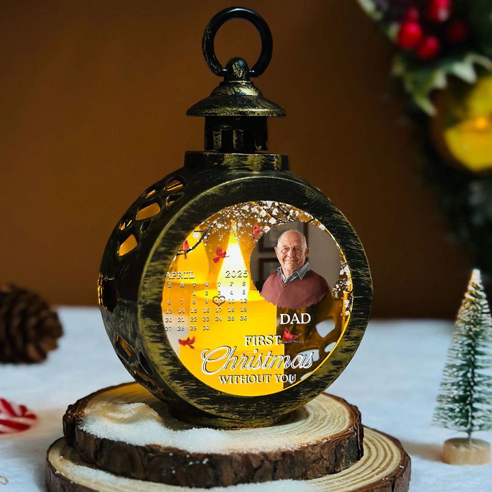 First Christmas Without You - Personalized Custom Christmas Lantern - Image 5