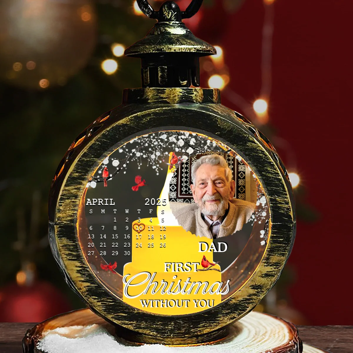 First Christmas Without You - Personalized Custom Christmas Lantern - Image 7