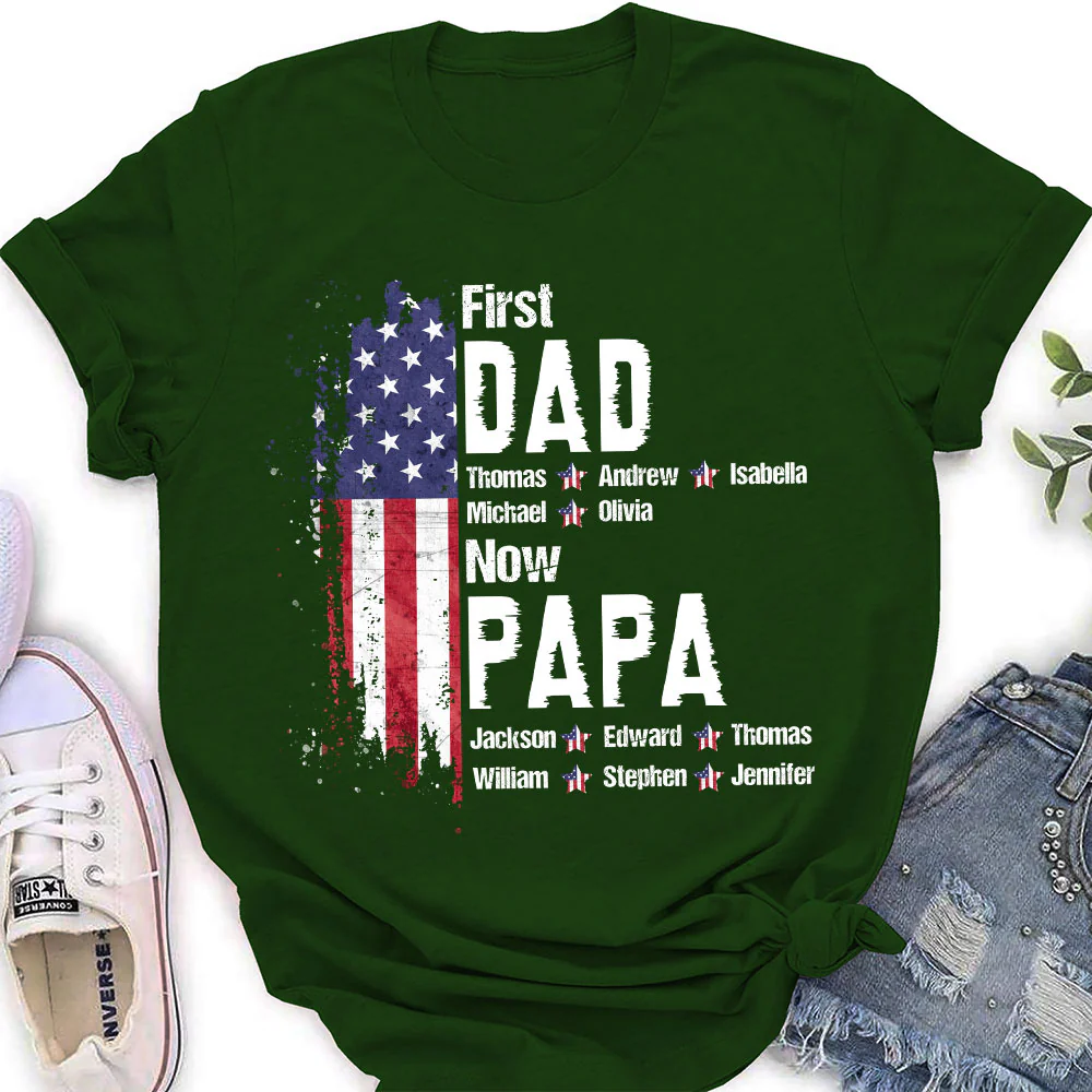 First Dad Now Best Grandpa - Personalized Custom Shirt - Image 4