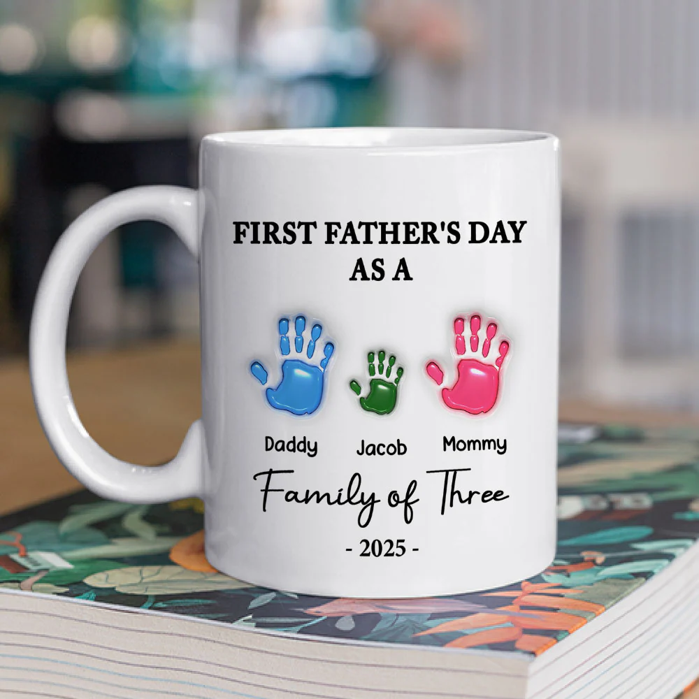 First Father Day - Personalized Custom 3D Inflated Effect Mug - Image 2