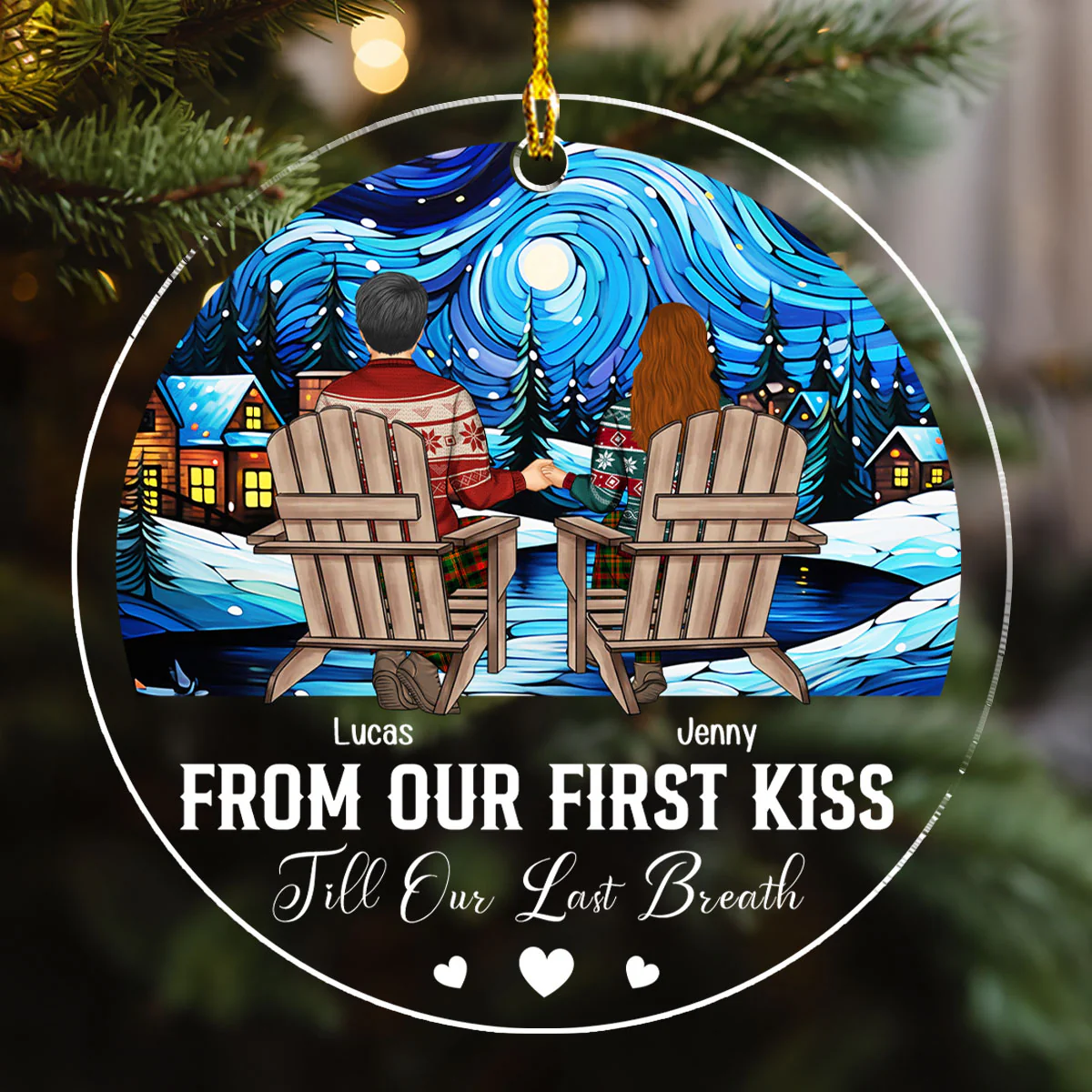 First Kiss Last Breath - Personalized Custom Acrylic Ornament - Image 4
