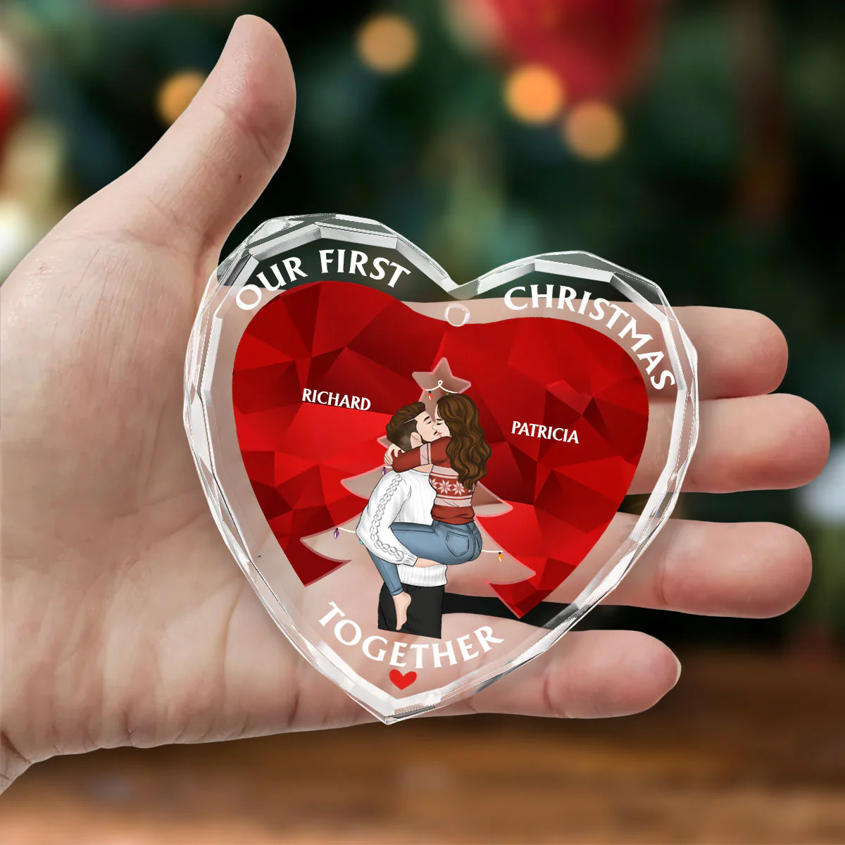 First Love - Personalized Custom Glass Ornament - Image 2