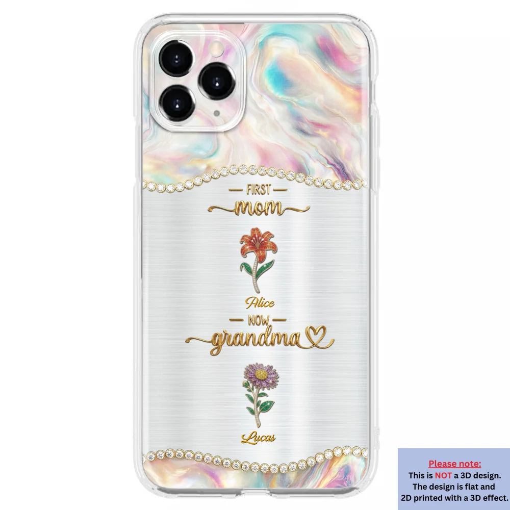 First Mom Now Grandma 2 - Personalized Custom 3D Inflated Effect Phone Case - Image 10
