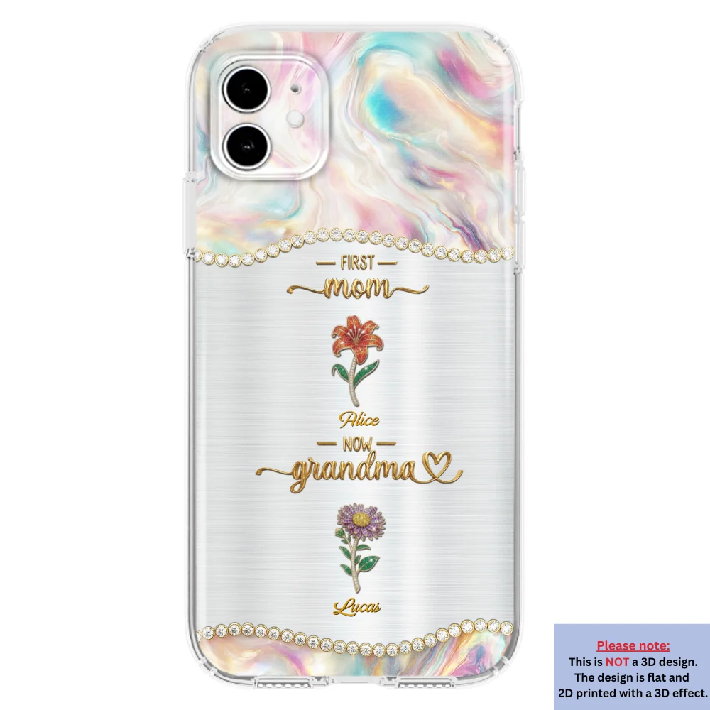 First Mom Now Grandma 2 - Personalized Custom 3D Inflated Effect Phone Case - Image 11