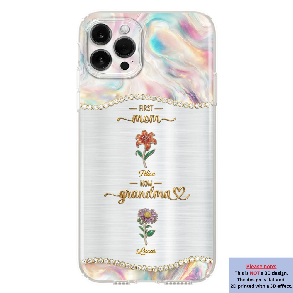 First Mom Now Grandma 2 - Personalized Custom 3D Inflated Effect Phone Case - Image 13