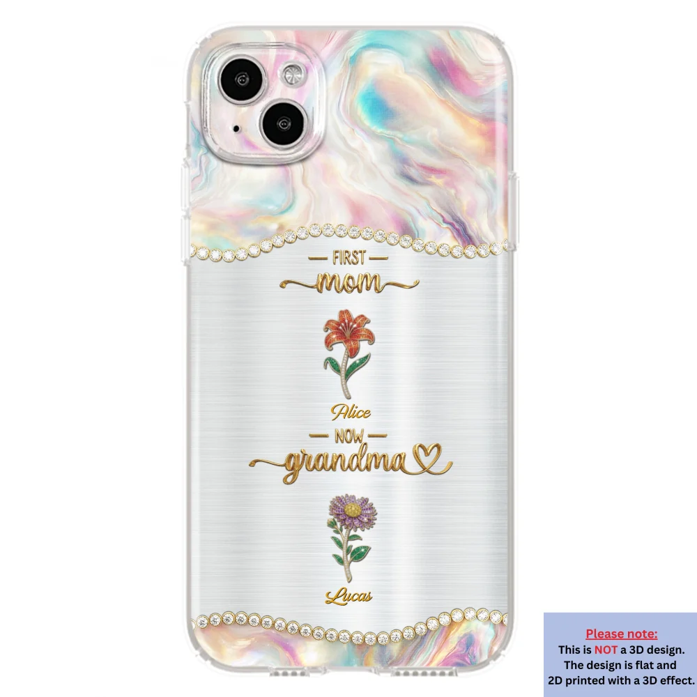 First Mom Now Grandma 2 - Personalized Custom 3D Inflated Effect Phone Case - Image 14