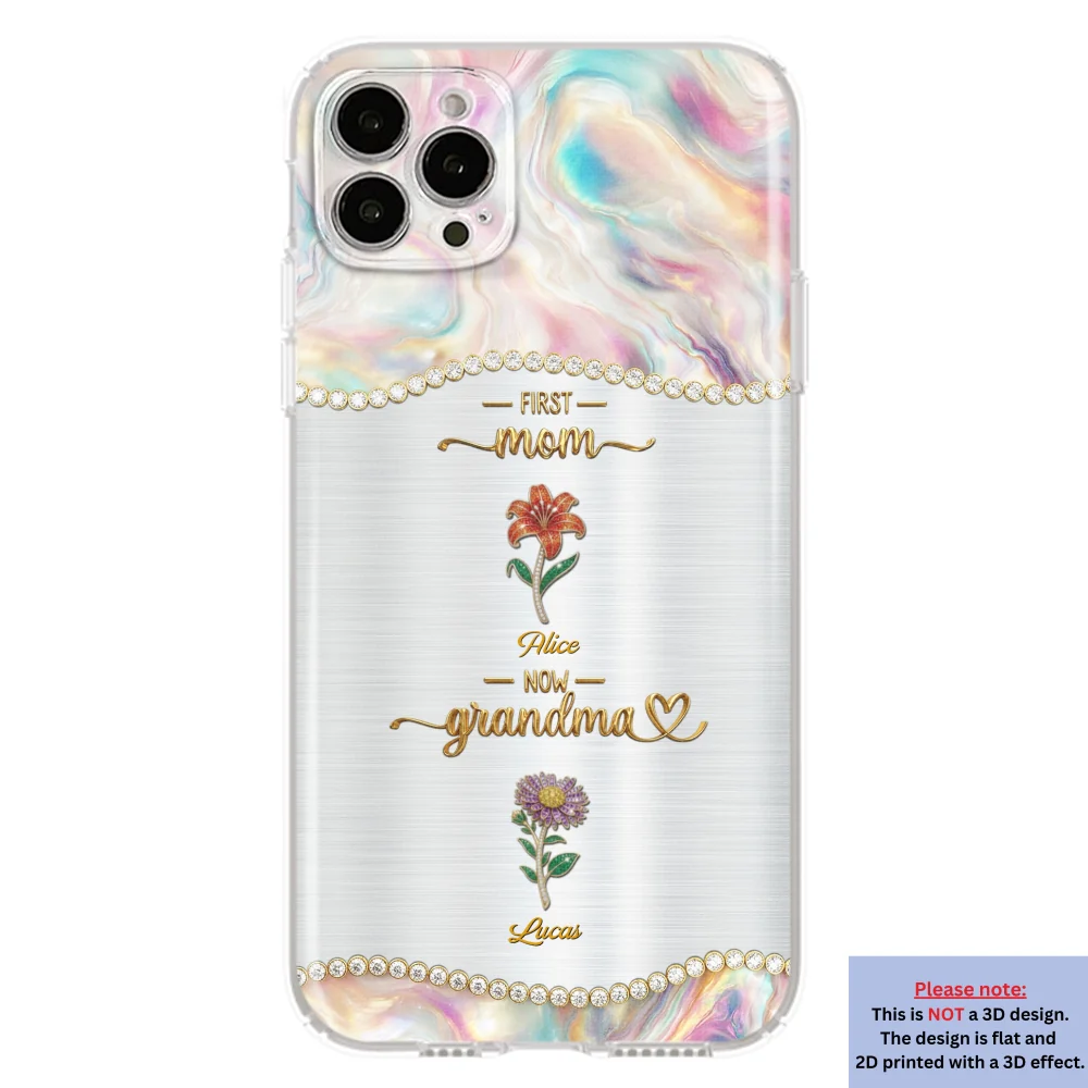 First Mom Now Grandma 2 - Personalized Custom 3D Inflated Effect Phone Case - Image 16