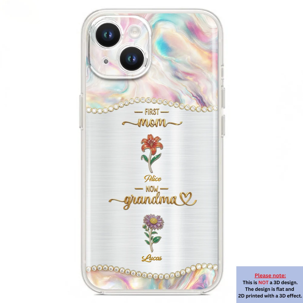 First Mom Now Grandma 2 - Personalized Custom 3D Inflated Effect Phone Case - Image 17