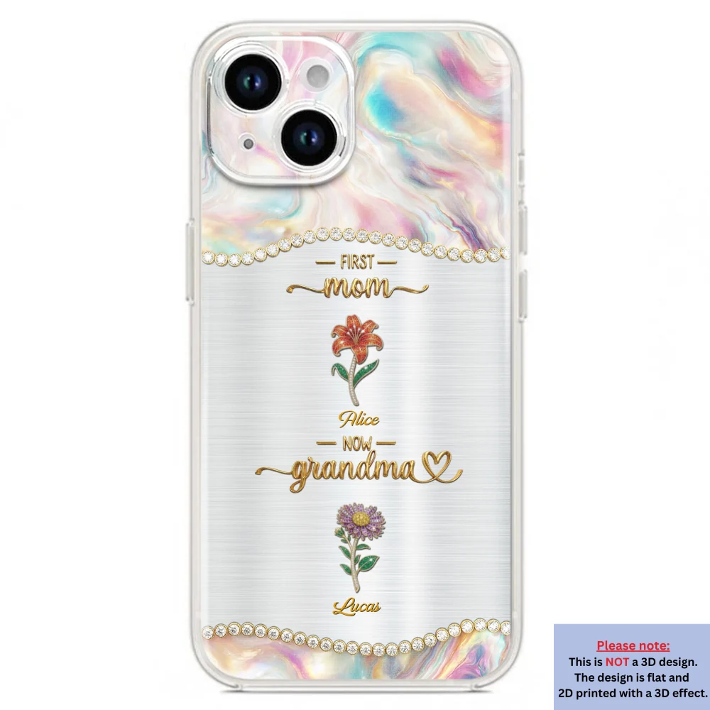 First Mom Now Grandma 2 - Personalized Custom 3D Inflated Effect Phone Case - Image 18