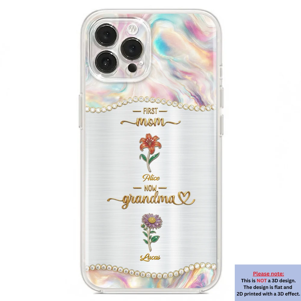 First Mom Now Grandma 2 - Personalized Custom 3D Inflated Effect Phone Case - Image 19