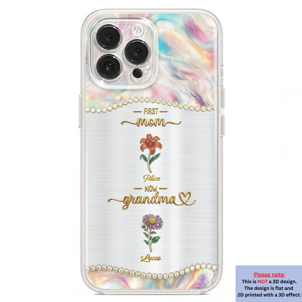 First Mom Now Grandma 2 - Personalized Custom 3D Inflated Effect Phone Case - Image 20