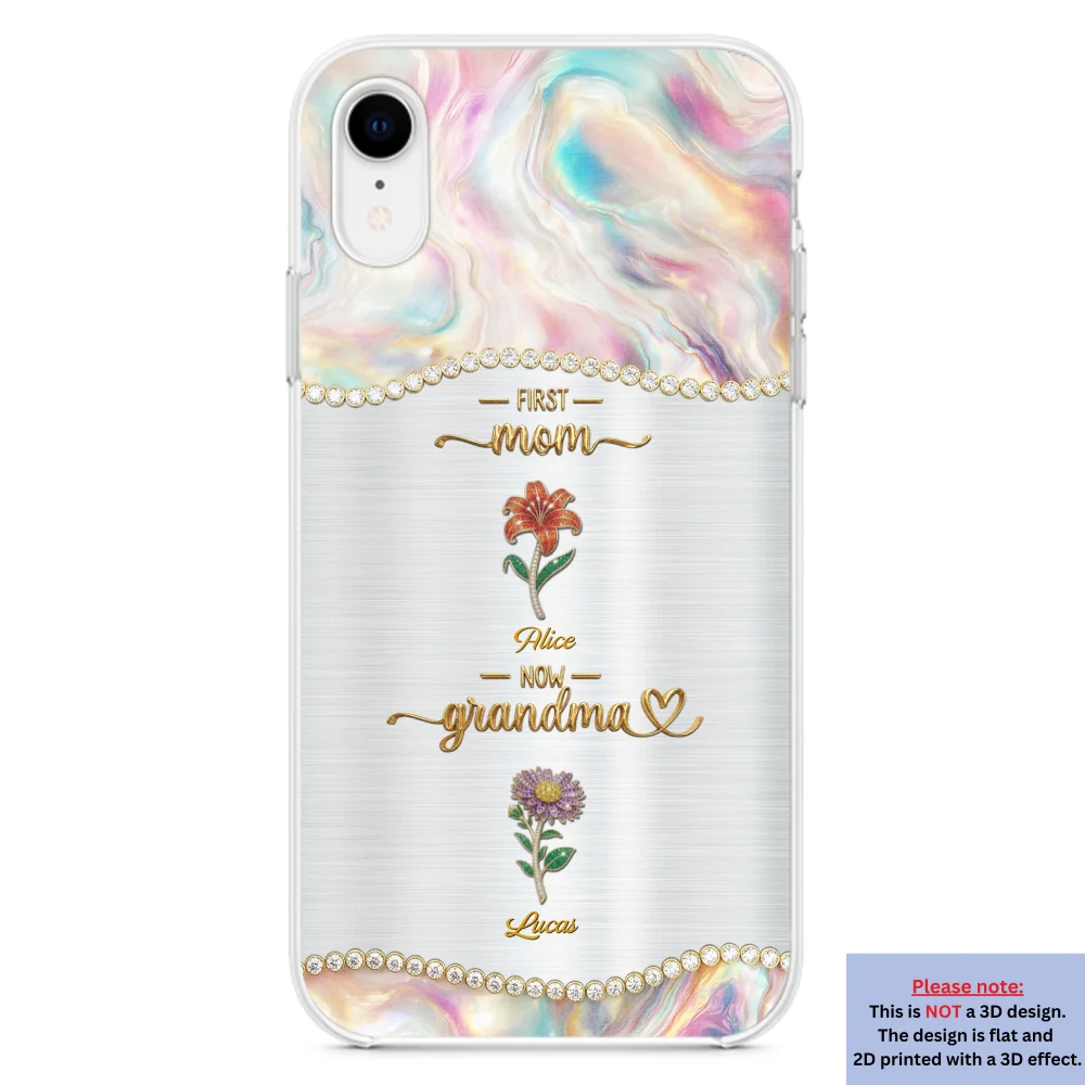 First Mom Now Grandma 2 - Personalized Custom 3D Inflated Effect Phone Case - Image 23