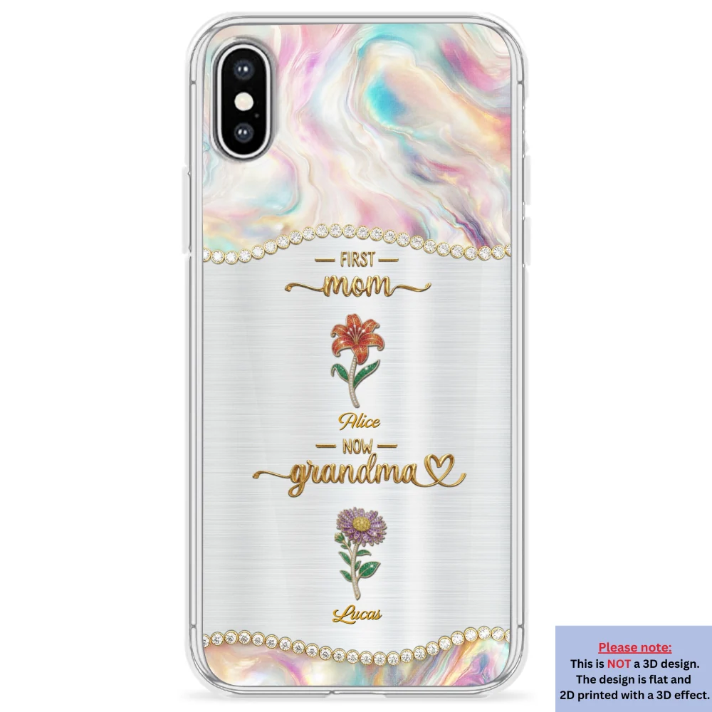 First Mom Now Grandma 2 - Personalized Custom 3D Inflated Effect Phone Case - Image 25