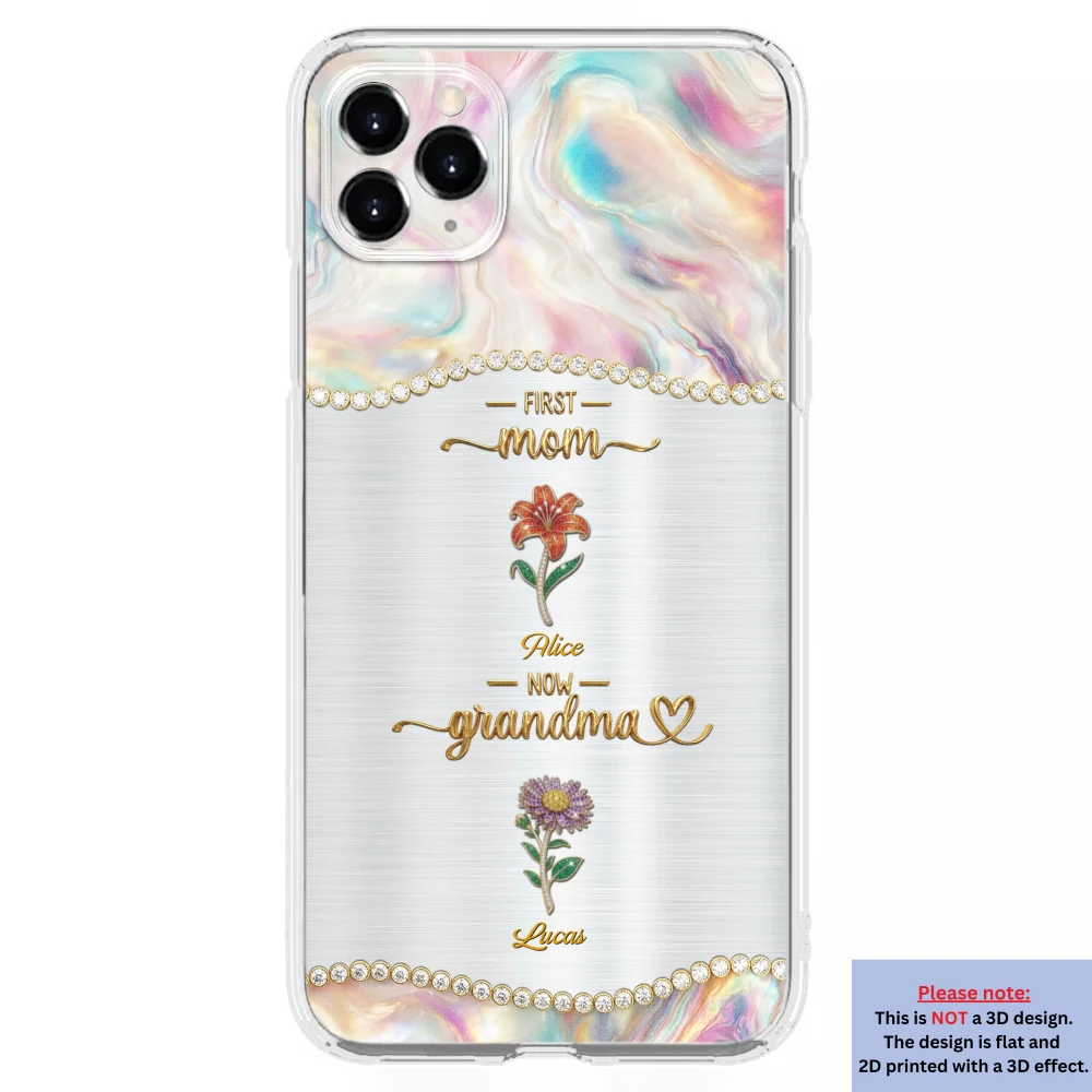 First Mom Now Grandma 2 - Personalized Custom 3D Inflated Effect Phone Case - Image 9