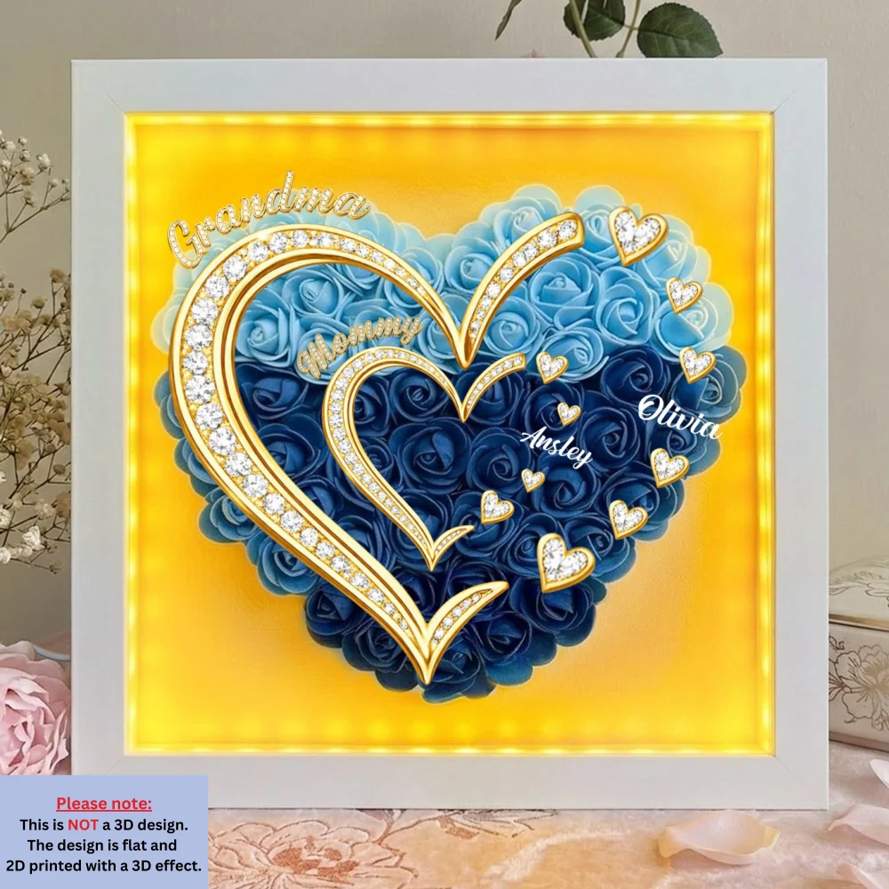 First Mom Now Grandma - Personalized Custom Flower Shadow Box With LED Light - Image 9