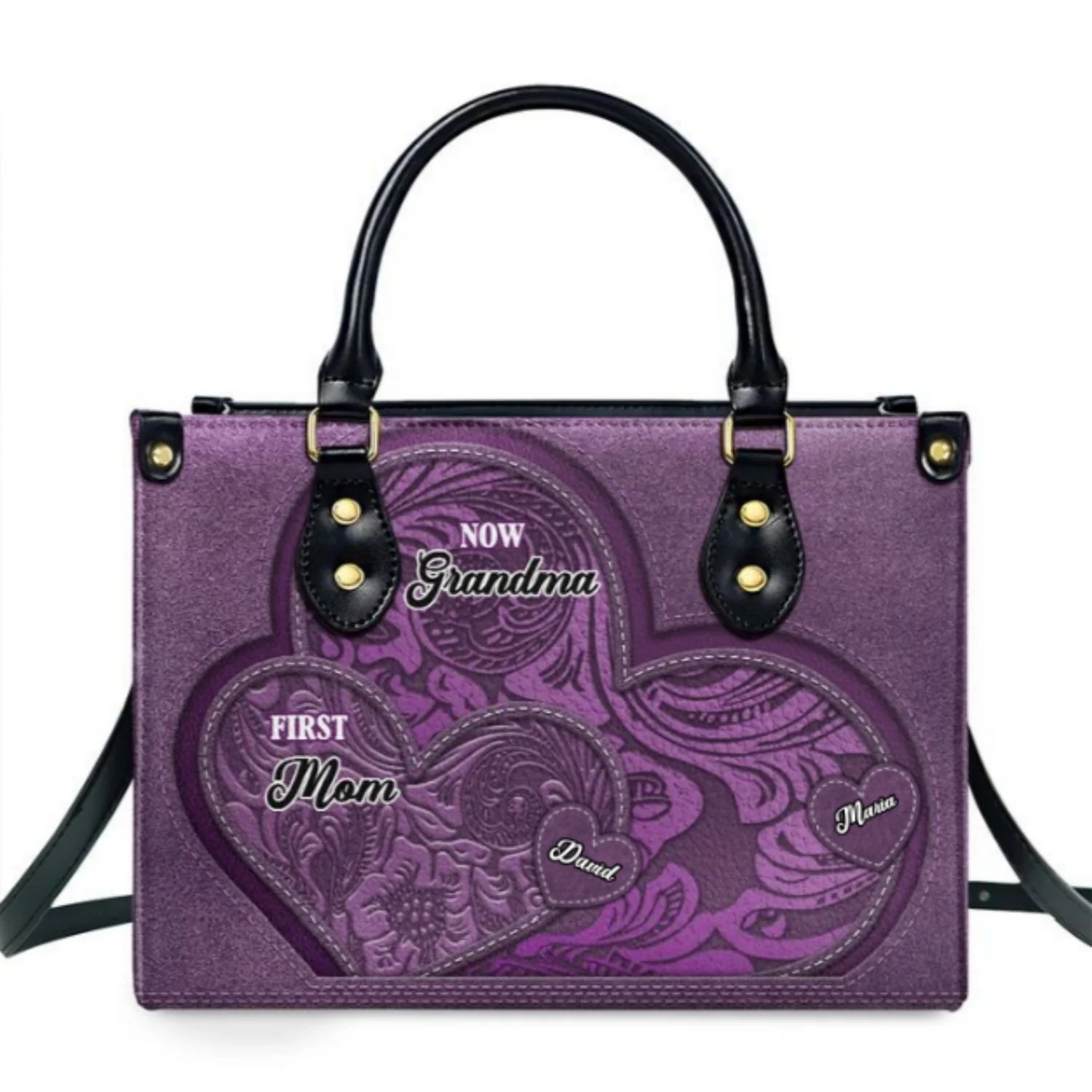 First Mom Now Grandma - Personalized Custom Leather Bag - Image 8