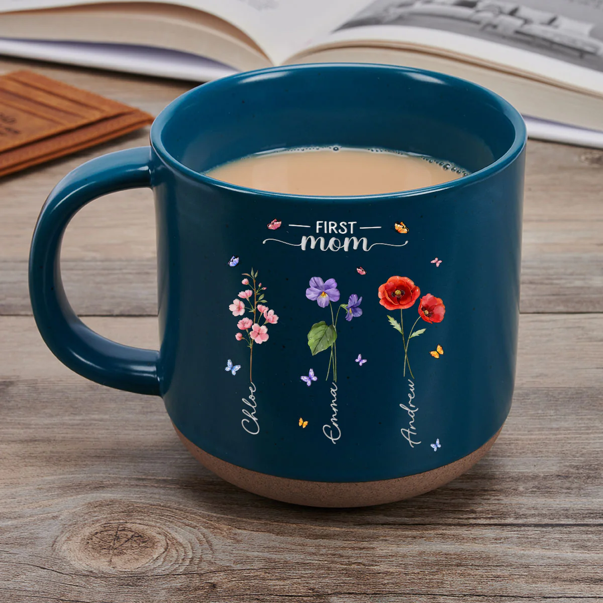 First Mom Now Grandma - Personalized Custom Pottery Mug - Image 3